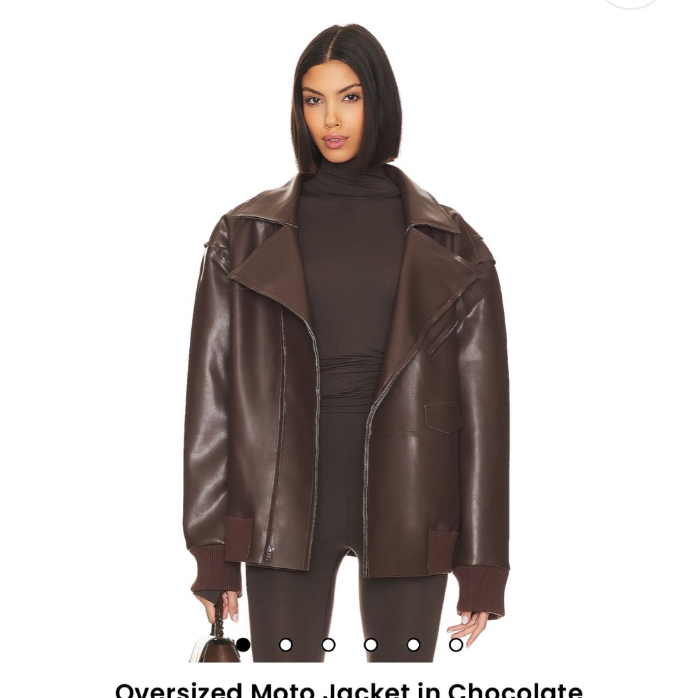 Never Worn Norma Kamali Oversized Moto Jacket in Chocolate